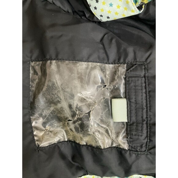 Burton Girls Striped Star Print Hooded Snowboard Ski Jacket L Green Fleece Lined - Picture 15 of 15